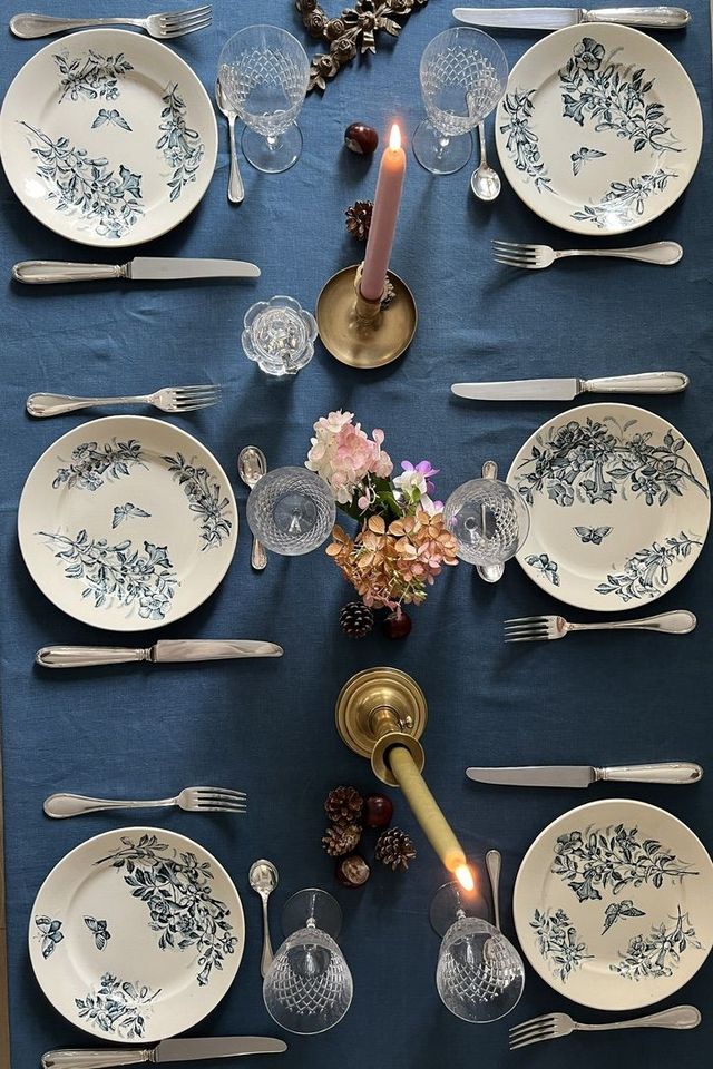 JASMIN - Suite de 6 assiettes plates signées Badonviller - Terre de Fer