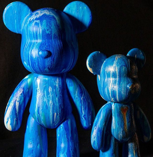 26/12 14h - 17h - Totem Color Pouring ours/lapin 23cm / 33cm