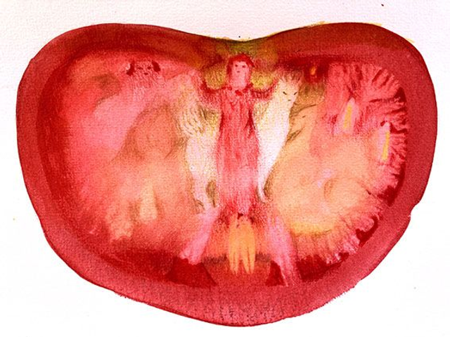 Coeur de tomate "Femme au chien blanc"