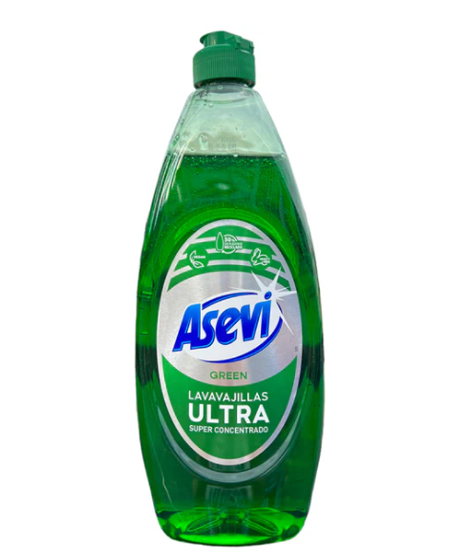 Asevi Super Concentrated Washing Up Liquid 650ml - Ultra Green 