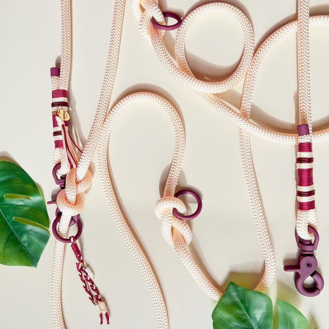 Handsfree Leiband "creme &amp; bordeaux"