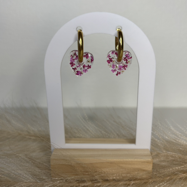 Pampilles cœur fleur 