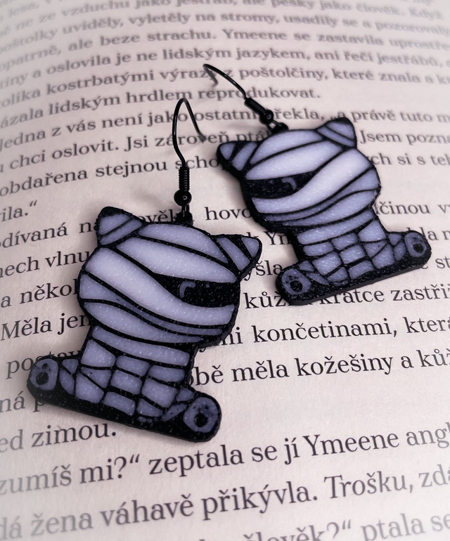 Náušnice Méďa mummy