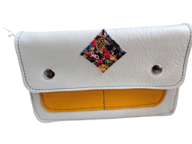 Pochette ceinture - Jaune/blanc