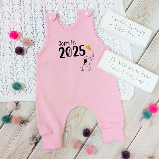 Unique Pink Baby Romper - Born in 2025 - Handmade &amp; Sustainable