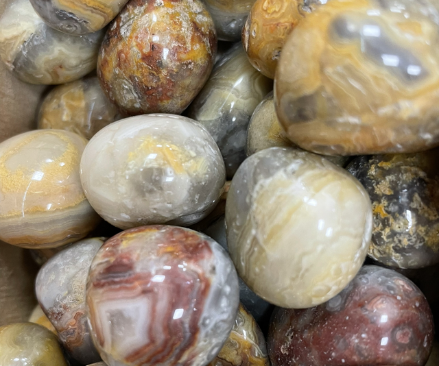 Crazy Lace Agate, a variety of Agate tumbled crystal