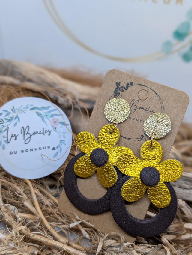 Boucles d'oreilles baby Marguerite jaune bm1114