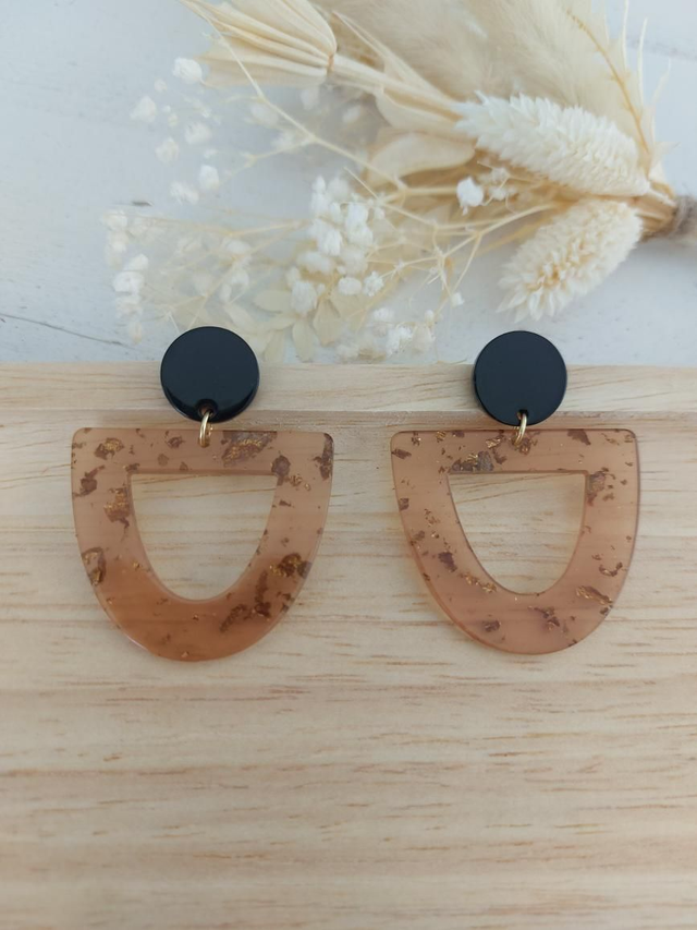 Boucles d'oreilles Elyna (marron/doré)