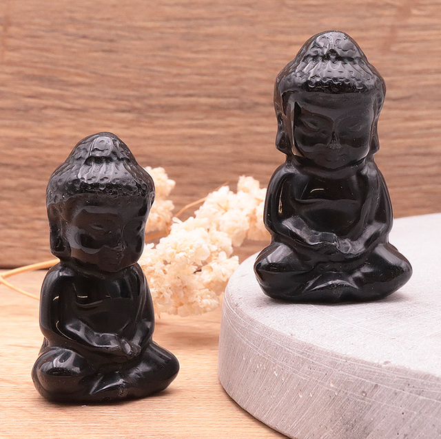 Bouddha obsidienne noir 