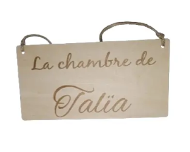 Plaque de Porte en Bois Personnalisable