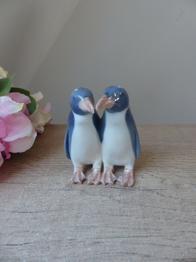 vintage Anna Trap - Figurine d’oiseau pingouin pour Royal Copenhagen Signé, cadeau couple mariage, union, fête, anniversaire de mariage