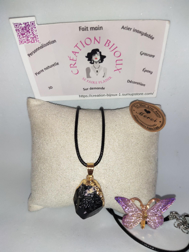 Collier tourmaline brute 