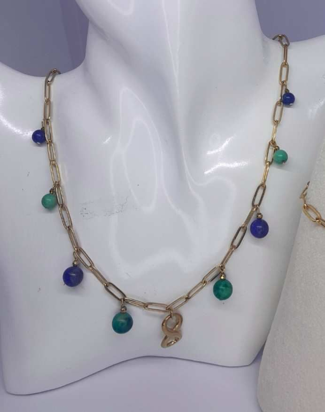 Collier amitié Lapis lazuli et turquoise péruvienne