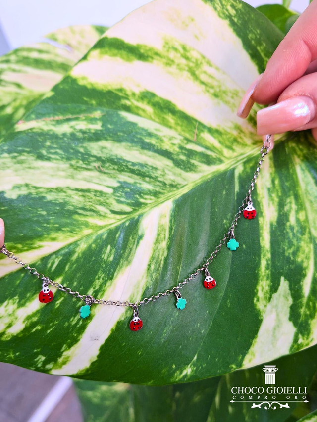 Coccinella/Quadrifoglio - Argento 925