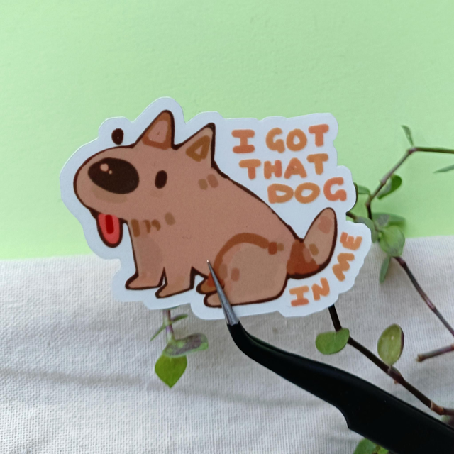 dog in me - transparent sticker 