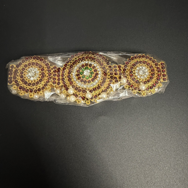 Bharatanatyam Kemp-Style Temple hip belt kids size whitestones