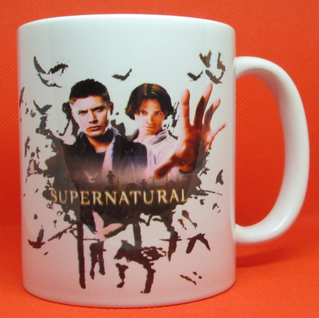 Custom Unofficial Printed Supernatural Sam &amp; Dean Boxed 11oz Mug.