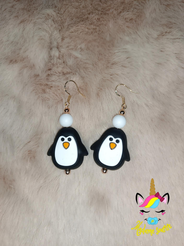 Boucles d'oreilles Pingouin