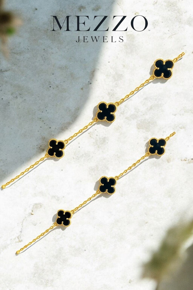 Γυναικείο Βραχιόλι ~Black flowers~