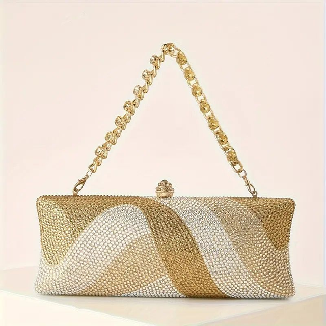 Pochette Cristal Élégance - Motif Géométrique Raffiné