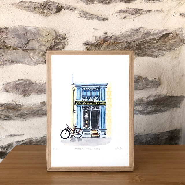 Vintage Herbal Shop, Paris, Art Print - Paris Gift Decor for Plant Lovers