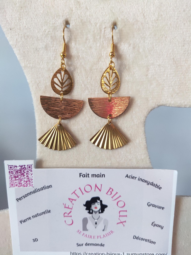 Boucle d'oreille feuille 