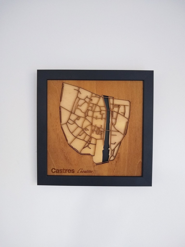 B09 – Carte de Castres 3D – Décoration Murale Design
