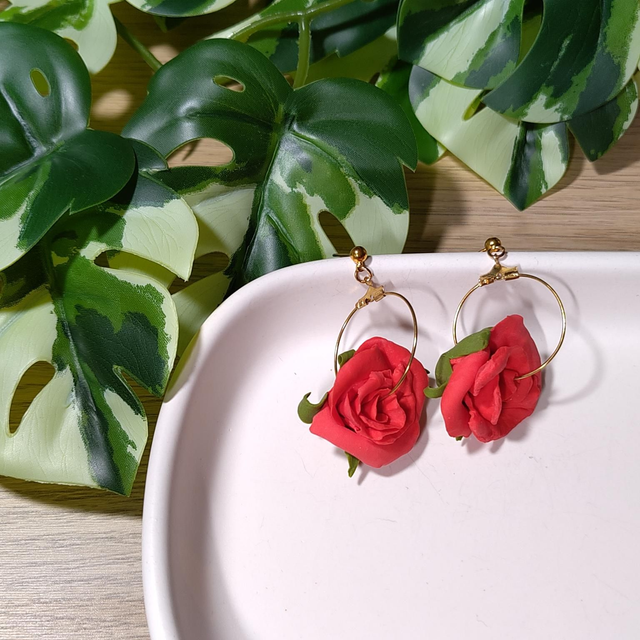 Blume: Ohrstecker mit Anhänger #0101