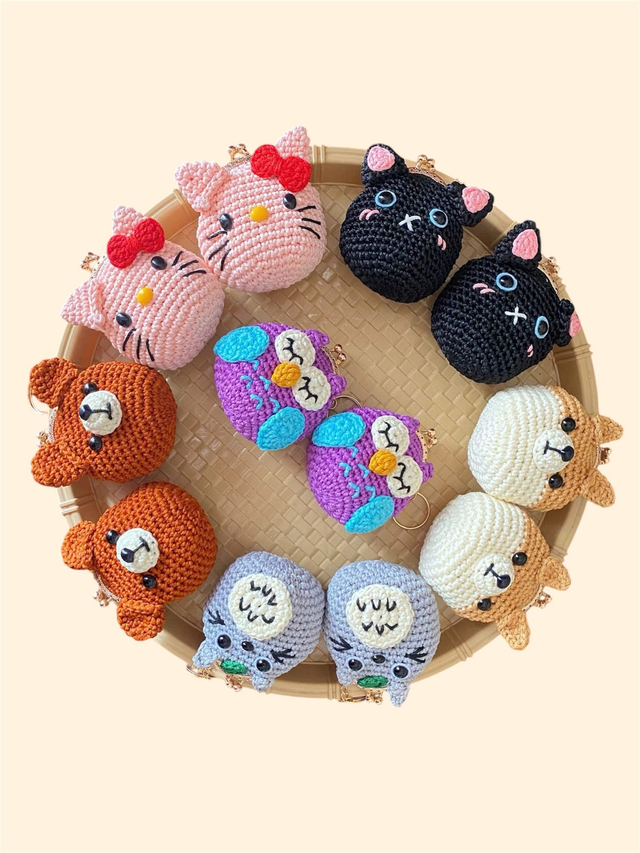 Handmade Crochet Coin Purse - Anime and animal pattern