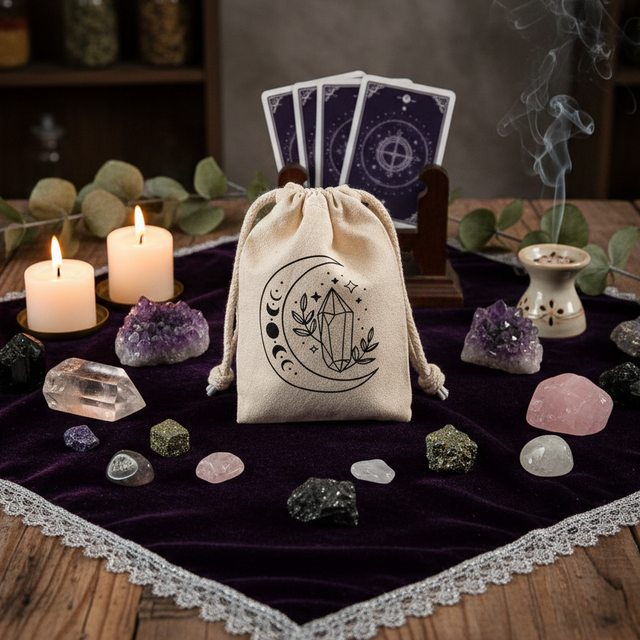 Pochon lune et cristal