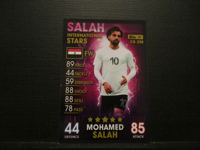 Mohamed Salah - International Stars Match Attax 101 Original Trading Card