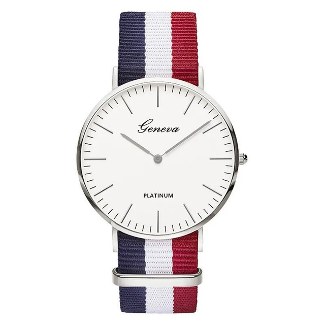  montre mixte bracelet en Nylon drapeau français