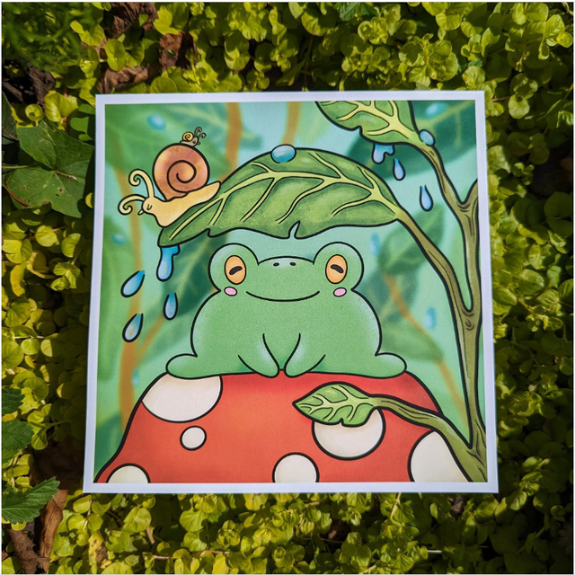 Frog on Mushroom