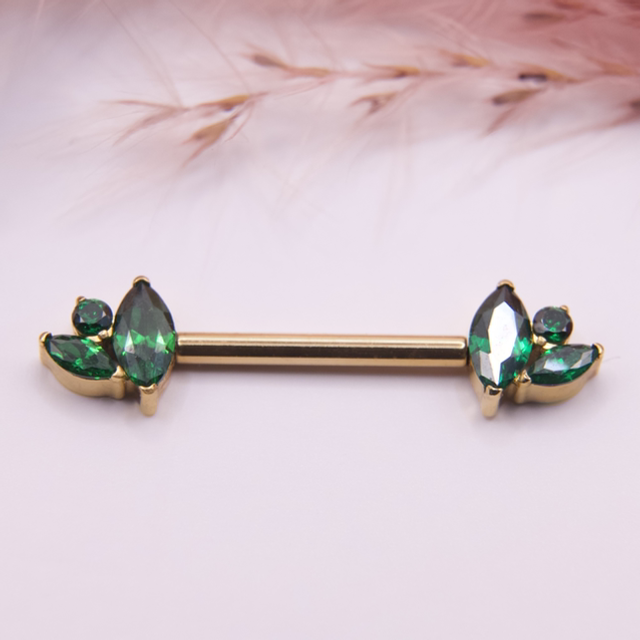 Barbell marquise verte 