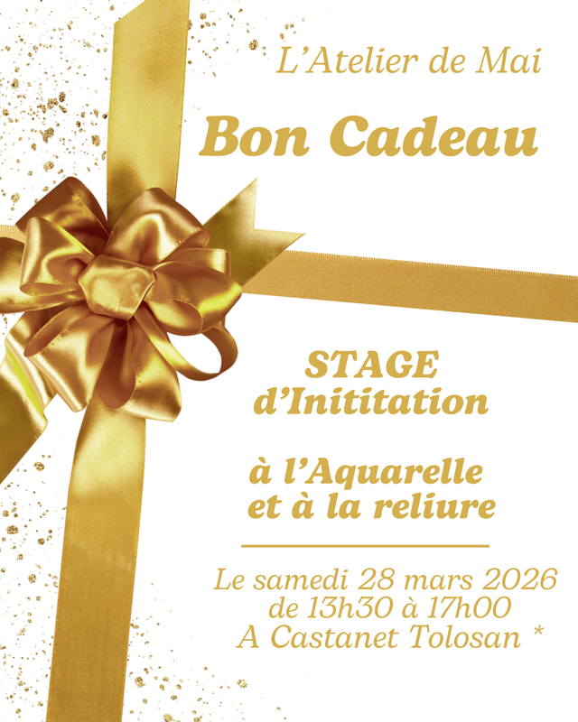 Bon cadeau stage d'Aquarelle et de reliure