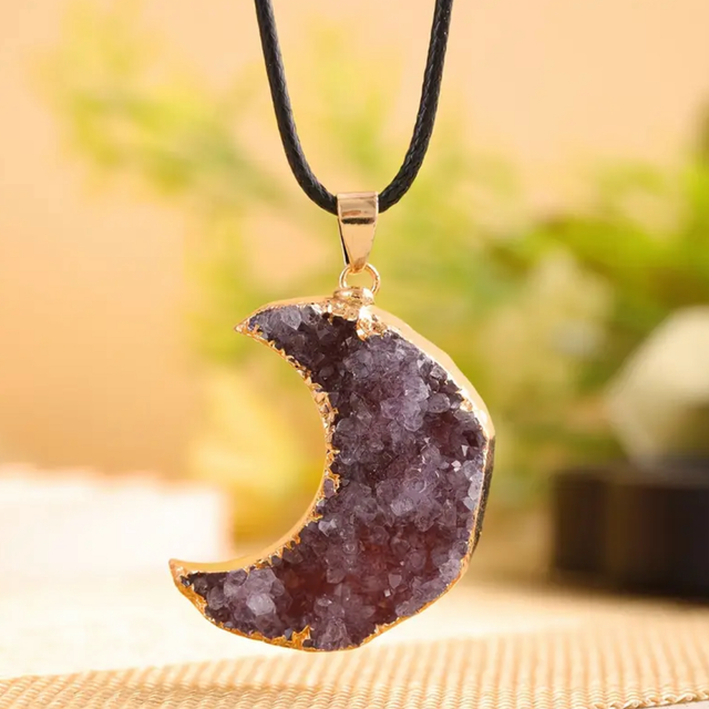 Amethyst moon necklace