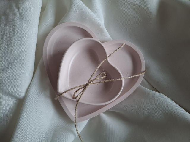 Herzschalen Set rosa