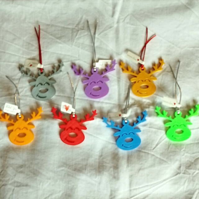 3D Printed Reindeer Christmas Tree Decoration in 7 Vibrant Colours Festive Holiday Decorations
