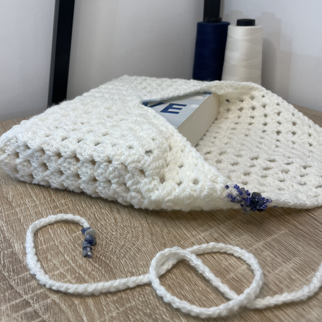 Protège livre au Crochet avec Broderie