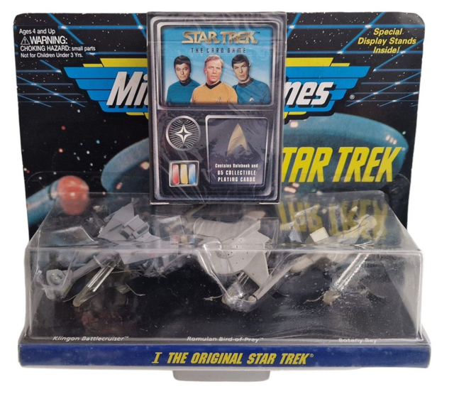 Star Trek TOS Collectible Card Game, Rulebook, 1 pack + MicroMachines set