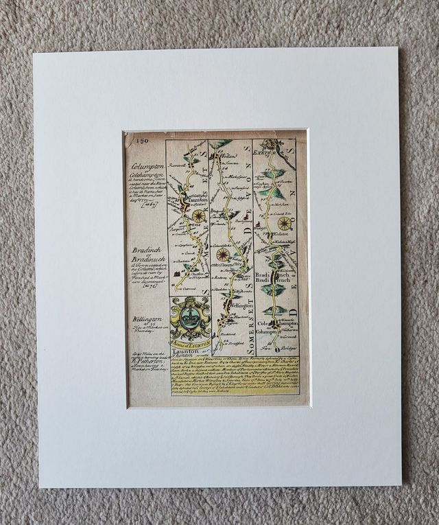 Taunton, Wellington, Exeter (strip map)