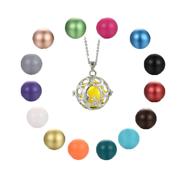 Collana Chiama Angeli Un Dolce Suono Trasmette Serenità Pendente Luna Stella dell’angelo Custode  in acciaio e lega di bronzo placcato Oro Bianco