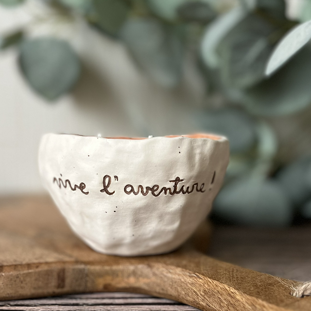 Bougie modelée « vive l’aventure! »