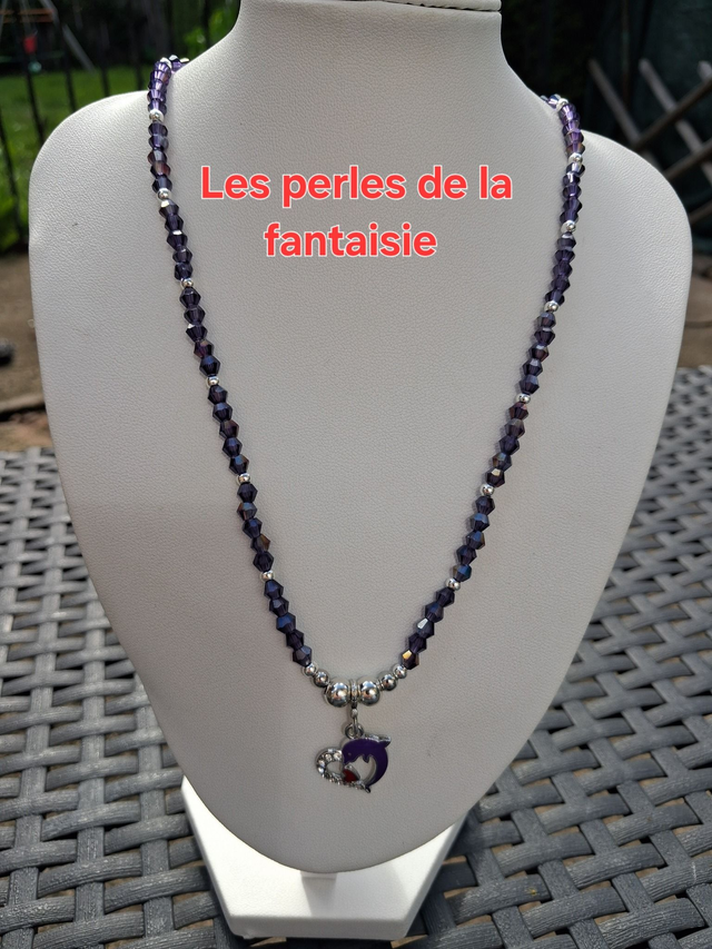 Collier coeur dauphin