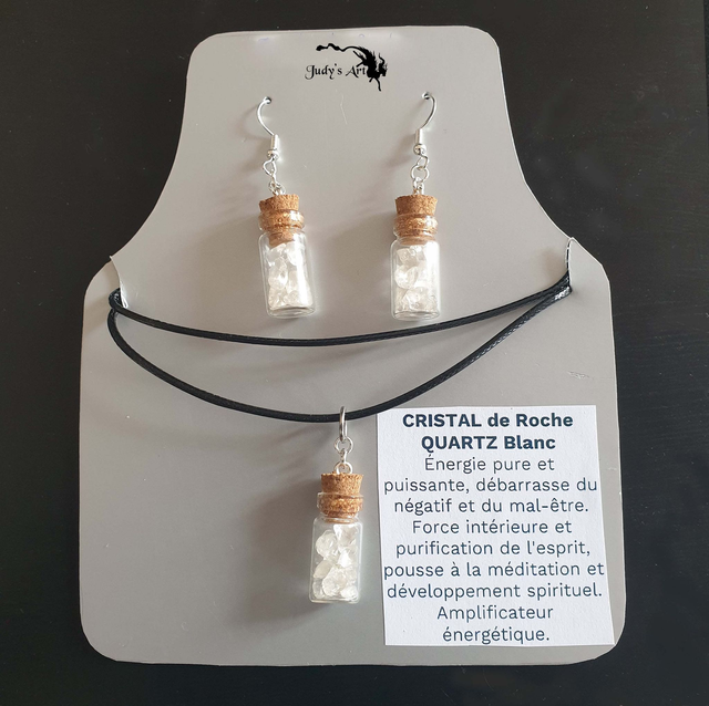 Ensemble Bijoux minéraux Cristal de Roche