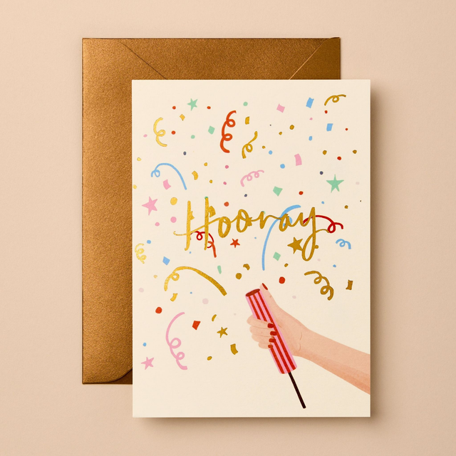 Hooray Card-Confetti | Congratulations Card