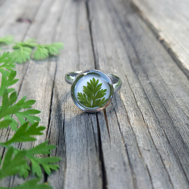 Bague argentée ◦ Végétale