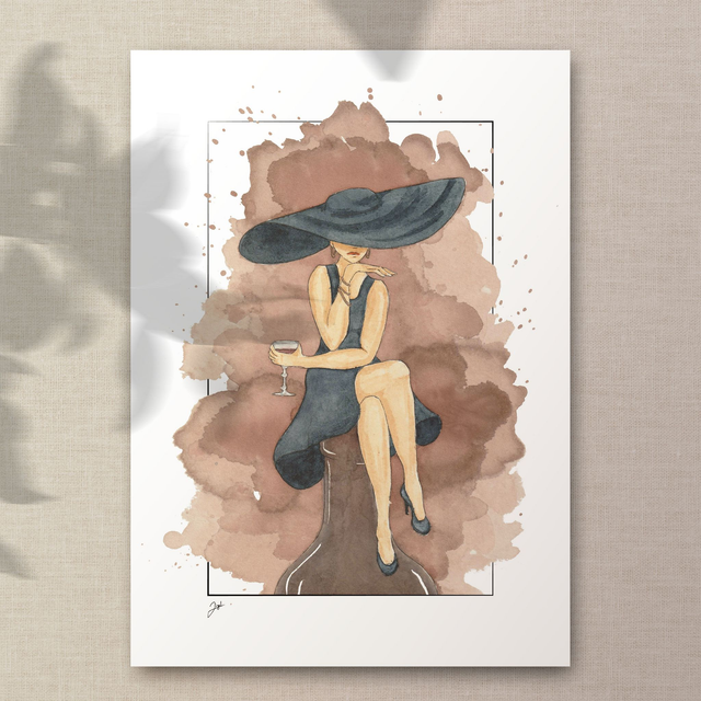 Affiche A4 - Vin Nature - The Great Hat on the Bottle