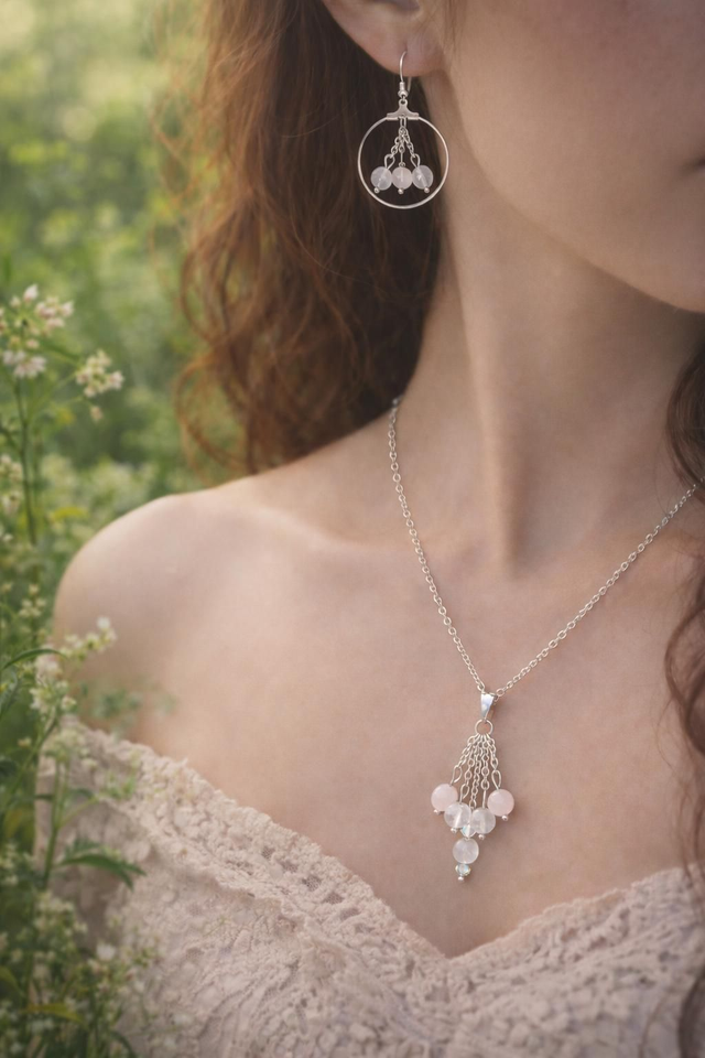 Parure Quartz rose - l'amour inconditionnel