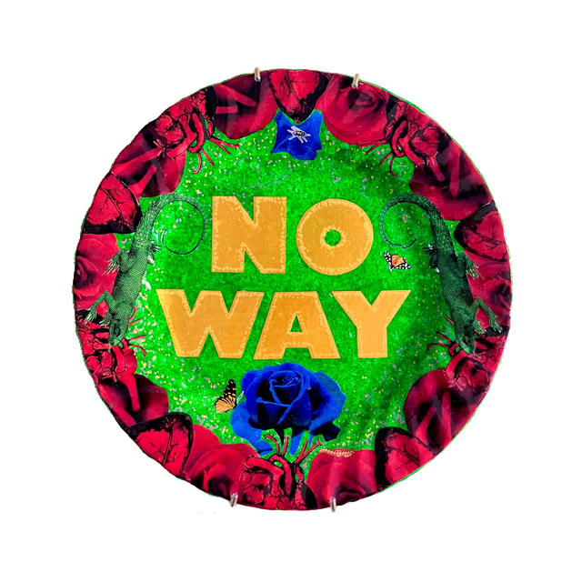 “No Way” Green Upcycled Wall Plate - House of Frisson